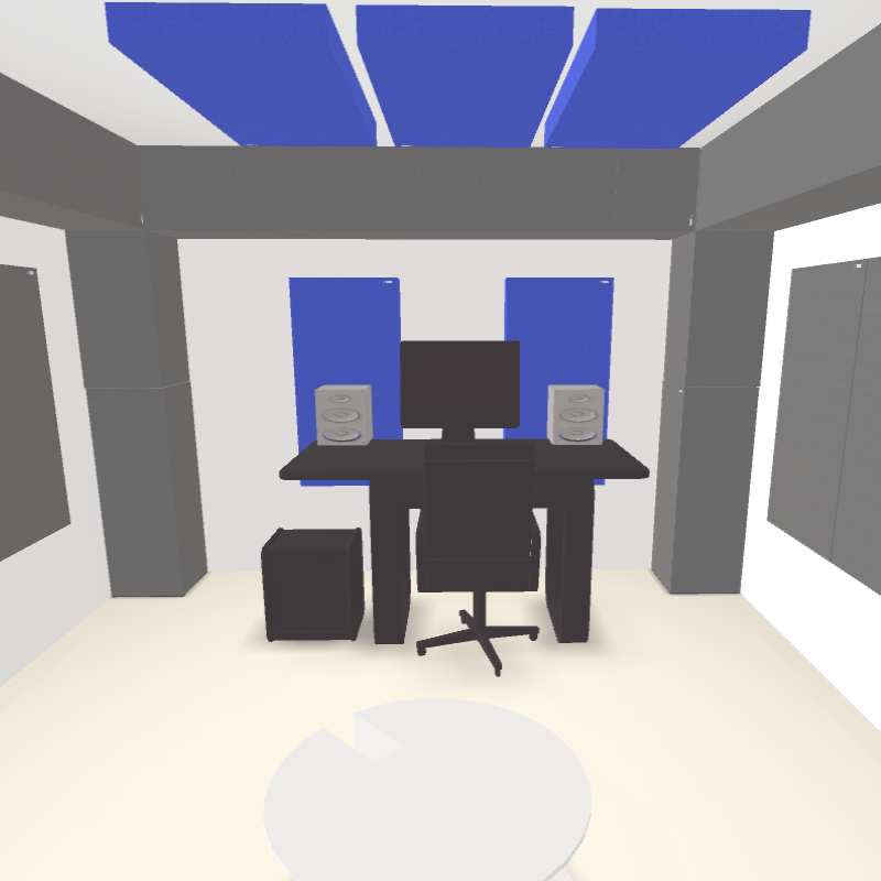 GIK Acoustics Mixing Mastering Control room plan interior 3D model