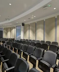 University Acoustics using acoustic panels in lecture halls to reduce echo