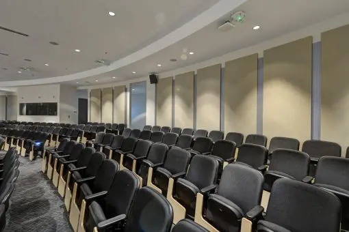 University Acoustics using acoustic panels in lecture halls to reduce echo